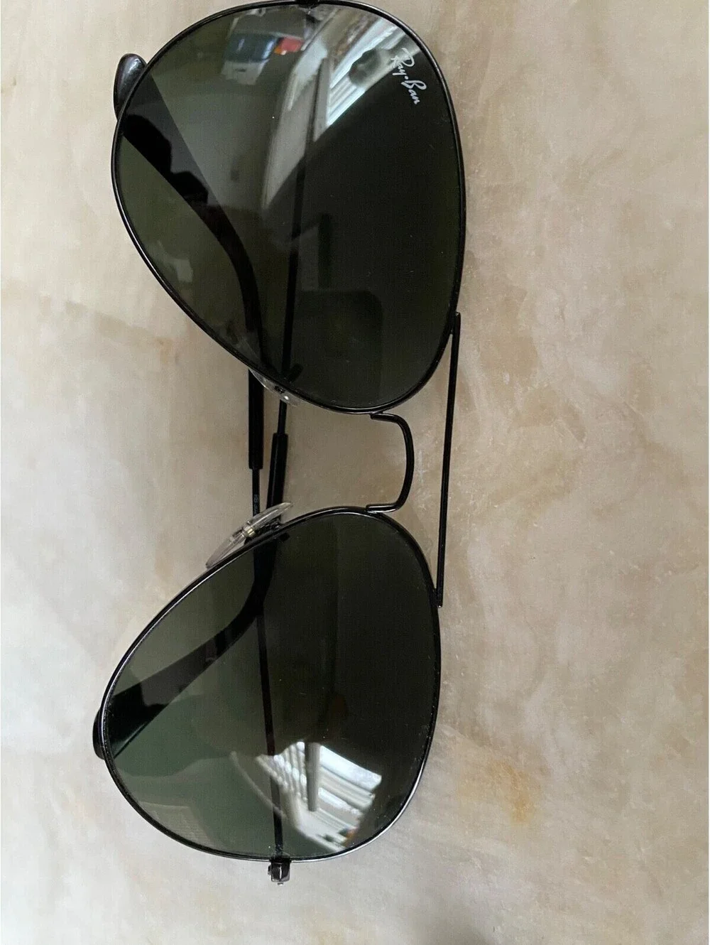 Ray Ban RB3025 Aviator Large Metal Black Sunglasses 58•14